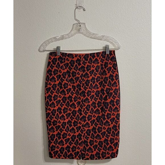 The Limited Coral Cheetah Print Pencil Skirt Sz 0 - Picture 2 of 3
